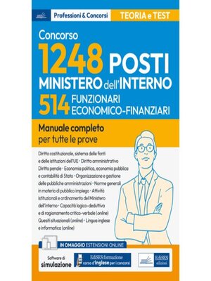 cover image of [EBOOK] Concorso 514 Funzionari economico finanziari Ministero dell'Interno